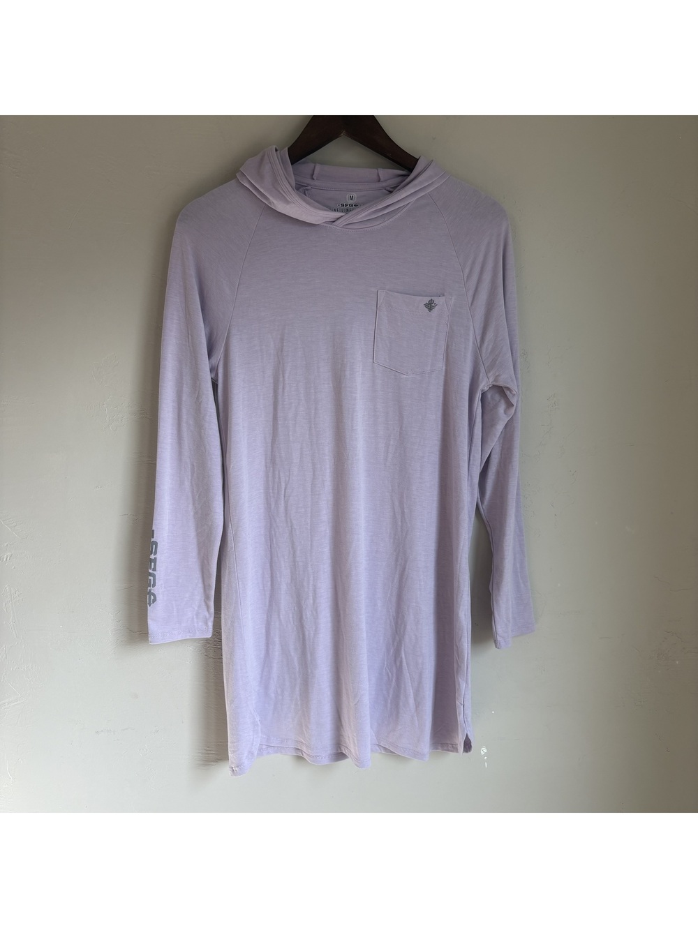 Nine Line Apparel Womens Medium Lightweight Hoodie Shirt Lavender Tunic EUC